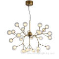 Bubble glass ball branch multi heads pendant light